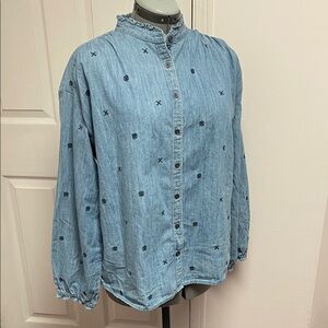 Style & Co. Light Blue Denim Top